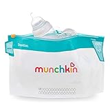 Munchkin Mikrowellen-Sterilisationsbeutel, für Fläschchensauger & Schnuller, 6 wiederverwendbare Baby-Sterilisationsbeutel, Kaltwasser-Sterilisator, ideal für Reisen