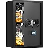 68L Groß Feuerfester Safe Tresor für Zuhause, Tresor Feuerfest Wasserdicht mit Zahlenschloss, Stummschaltfunktion und Abnehmbares Regal, Anti-Theft Safe Tresore für Geld, Dokument, Medizin