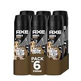 Axe Bodyspray Leather & Cookies Deodorant für Herren, 150 ml, 6 Stück