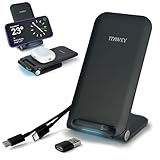 ITAWEY 15W Induktive Ladestation, Faltbar, langes 1,5m Kabel & USB Kabelkonverter, Kabelloses Ladegerät kompatibel mit iPhone 16 15 14 13 12 11 XS XR Galaxy S24 S23 S22 S21 S20 S10, für alle Qi-Handys