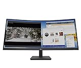 HP M34d Monitor - 34 Zoll,QHD Ultra Wide 1440p, curved Bildschirm, WQHD VA Display, 100Hz, 5ms Reaktionszeit, HDMI, Displayport, USB-C, 4xUSB-A, schwarz