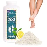 HALUTO Schuh und Fußpuder - Fusspuder Gegen Geruch, Fußgeruch - Gegen Schweißfüße - antibakteriell - mit Teebaumöl, natürliches Fußpuder, 120g