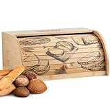 ecosa Brotbox aus nachhaltigem Bambus mit Rolldeckel Brotkasten Brotaufbewahrung Brotkorb Aufbewahrungsbox Brot Box Vorratsdose für Brot Brotkiste