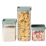 Mepal - Aufbewahrungsboxen 3er-Set Omnia - Vorratsdosen mit Deckel passend für den Küchenschrank & Küchenregal - Küchenaufbewahrung & Organisation - 700 ml, 1100 ml & 2000 ml - Nordic sage