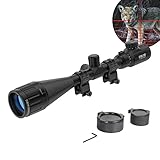 ESSLNB Luftgewehr Zielfernrohr 6-24x50 Zielfernrohre mit Mil-Dot Entfernungsmesser AOEG 5 Helligkeitseinstellungen mit 20mm/22mm Picatinny-Schienenhalterung und Abdeckungen für die Jagd