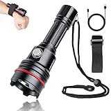LetonPower SM-14S Tauchlampe 2000 Lumen Profi, 100m wasserdicht, Taucherlampe mit Typ-C Akku & Aufladung, Unterwasser Taschenlampe für Tauchen, Outdoor