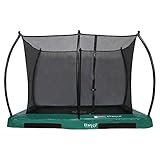 Hi-Flyer Kinder Trampolin Inground mit passendem Sicherheitsnetz Boden, Grün, 310 x 232 cm