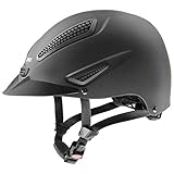 uvex perfexxion II - robuster Reithelm für Damen und Herren - individuelle Größenanpassung - optimale Belüftung - black matt - 54-55 cm