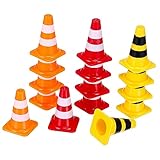 KOMBIUDA 15 Stück Mini Verkehrskegel Teilig Lernspielzeug für Frühe Bildung mit Roten Gelben und Orangefarbenen Kegeln Kognitiven Entwicklung und Verkehrssicherheit