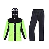 Ynport Crefreak Wasserdichte Regenanzüge für Herren Outdoor Arbeit Regenjacke und Hose Unisex Regenausrüstung mit Kapuze für Alle Sportarten Bauernhof Angeln Motorrad, Grün L