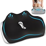 Memory-Sitzkissen für Bürostuhl Orthopädisches Sitzkissen, Memory Foam Steißbeinkissen, Ergonomisches Sitzkissen, Bürostuhl, Autositzkissen, Rollstuhlsitz Memory-Foam mit Waschbarer Bezug(Schwarz)