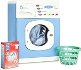 Casdon 47650 Unterlegscheibe Elektronische, realistische Spielzeug-Waschmaschine für Kinder ab 3 Jahren, ausgestattet mit Lichtern und Tasten, um ihre Fantasie zu entfachen, blau