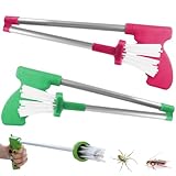 Spinnenfänger Extra Lang, 2 Stück Insektenfänger, Spinnengreifer Faltbar, Handgehaltener Spider Catcher, Spinnenfalle, Spinnenfänger mit Langem Griff, Zum Sicheren Fangen und Entfernen