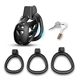 Buntune 3D Harz Keuschheitskäfig Set für Herren mit 3 Penisringe Atmungsaktiver Keuschheitsgürtel SM Penis Bondage Cock Cage Extrem Peniskäfig Sexspielzeug für SM Männer Chastity Cage (S)