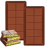 Schokoladenform Silikon, 2-teilige tiefe Schokoladenriegelform Eine Lebensmittelqualität Schokoladenriegelform Silikonform, verwendet für Schokolade Jerky Candy gefrorene Eiswürfel