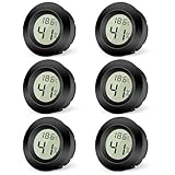 Vemfay Mini Digital Hygrometer Thermometer 6 Stücke Hygrometer Innen Feuchtigkeit Digital Temperaturmessgerät Luftfeuchtigkeitmessgerät für Innenraum Gewächshaus Wohnzimme