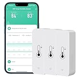 WiFi-Hygrometer Thermometer-Sensor, WLAN Smart Thermometer Hygrometer,Kabelloser Temperatur- und Feuchtigkeitssensor für den Innen- und Außenbereich mit Remote-App-Benachrichtigungsalarm(3 Stück)