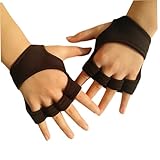 Toyvian rutschfeste Gepolsterte Fitness Handschuhe mit Handgelenkband Halbfinger Gym Gloves für Herren und Damen Atmungsaktiv Silikon Grip Handflächenschutz XL Schwarz