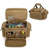 Rexmica Werkzeugtasche Klein für Männer mit rutschfestem und dick gepolstertem Boden, Taktische Tasche, Multifunktionale Arbeitstasche für Handwerker, Elektriker, Schreiner, Khaki
