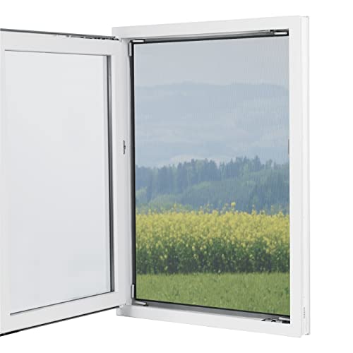 EASYmaxx Moskitonetz für Fenster und Türen Magic klick | Individuell zuschneidbar und einfach zu befestigen | Einfache Montage ohne Bohren & Schrauben (Fenster Pollenschutz - bis zu 150 cm x 130 cm)