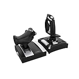 KROM K-FLIGHT -Joystick-Set, Flugsimulator-Joystick-Set, Gas-/Steuerknüppel, interner Vibrationsmodus, Kunststoffgriff für besseren Halt, 2-Achsen, 2 POV, 16 Tasten, PC, PS4, Xbox One, Schwarz