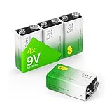 GP Extra Alkaline 9V Blockbatterie Longlife | 9V Batterien mit hoher Energiedichte | 4 Stück Blockbatterien 9 Volt Neue G-TECH Technologie (Aussehen kann variieren)