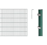 Alberts, grün GAH 643799 Doppelstabmattenzaun als 12 tlg. Zaun-Komplettset wahlweise in verschiedenen Farben | kunststoffbeschichtet, 120 cm | Länge 10 m, Höhe: 1200 mm