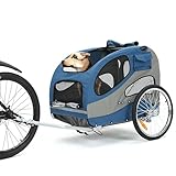 Sepnine Fahrradanhänger Hunde,Hundeanhänger für Fahrrad bis 40 kg,Mit Sicherheitsreflektor und Sicherheitsseile,Klappbar,Eingebaute Pads,Kleiner Tasche（Blau）