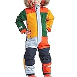 Skikleidung Kinder Unisex Wasserdicht Schneeanzug mit Kapuze Snowsuit Winddicht Atmungsaktiv Schneeoverall Sportlich Warm Winteranzug (DE/NL/SE/PL, Alter, 3 Jahre, 4 Jahre, Regular, mehrfarbig)