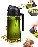 2 in 1 Ölsprüher für Speiseöl, UV-Schutz Sprühflasche Öl, 470ML Cooking Oil Sprayer, Ölsprühgerät für Heißluftfritteuse mit Bürste, Sprühöl, Zum Kochen,Grillen,Küche, Heißluftfritteuse,Backen