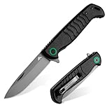 FLISSA Taschenmesser Klappmesser mit G10-Griff, 14C28N Edelstahlklinge, Scharfes Outdoor Messer mit Liner-Lock, schnell zu öffnender Einhandmesser EDC-Messer für Camping, Gefaltete Länge: 10,8 cm