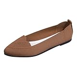 Schuhe Elegante Damen Tanzschuhe spitzer Zehenbereich Loafer Bequem Flachschuhe Strick Ballerina Schuhe Alltag Freizeitschuhe Leichte Barfußschuhe Atmungsaktive Mesh Frauen Einzelschuhe