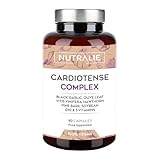 Schwarzer Knoblauch Komplex 11250mg - Weißdorn, Olivenblatt Kapseln Für Herz und blutkreislauf - Knoblauch extrakt 15:1 S-Allylcystéine Q10 Vit B - Cardiotense Komplex 90 Kapseln Nutralie