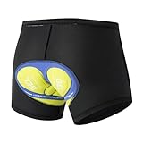 Fahrradhose Herren Kurz Radlerhose mit Sitzpolster Gepolstert Radhose Atmungsaktive Elastische Radunterhose Outdoor Leichte Fahrrad Unterhosen Schnelltrocknende Unterwäsche Radsportshorts MTB Hose