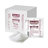 Medrull Mulltupfer - Steril - Nicht klebende Wundauflagen - Extra saugfähig - 8-lagig- 5cm x 5cm - Verpackt 5 Stück - 20 Papierbeuteln (100 Stück)