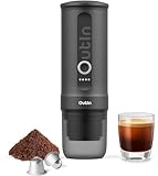 Outin Nano Tragbare elektrische Espressomaschine mit 3-4 Minuten Selbst-Erwärmung, 20 Bar Mini 5V Auto-Kaffeemaschine, kompatibel mit NS Original-Kapsel & gemahlener Kaffee