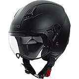 Nexo Jethelm Motorradhelm Helm Motorrad Mopedhelm Demi Jet Helm City II Mattschwarz XXL, Unisex, Chopper/Cruiser, Ganzjährig, Thermoplast, matt schwarz