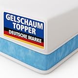 Arensberger Matratzen Topper Premium, 140x200cm, Gelschaum Matratzentopper, waschbarer Bezug, geeignet für Federkern & Schaumstoff Matratzen, H2 H3, Matratzenauflage Höhe 8cm