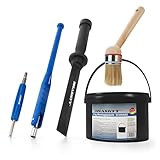 Reifenmontagepaste Set 3kg Montagepaste Schwarz Universal Reifenmontage Satz inkl. Pinsel, Ventileindreher, Schaber und Ventileinzieher - Reifenmontage Zubehör