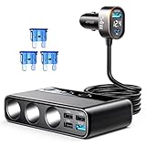 JOYROOM Zigarettenanzünder Verteiler, 154W Auto KFZ Ladegerät Adapter, 3 Fach 12V/24V Stecker Ladekabel Splitter mit 5 USB Anschlüsse für iPhone 15/iPad/Dashcam/GPS/Sitzheizung