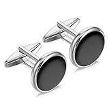 Ouligay Manschettenknöpfe Herren Schwarz Manchettenknoepfe Hochzeit Klassische Manschettenknöpfe Cufflinks for Men Hochzeit Tanzparty Business