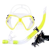 Tauchmaske, Schnorchel-Set, Anti-Beschlag-Schnorchelausrüstung für Erwachsene, stabiles Design, Panoramablick, Brille mit gehärteter Glaslinse zum Schwimmen und Schnorcheln, 40 cm