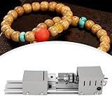Mini Drehmaschine, Metall-Fräs-Drehmaschine 96W Drechselbank Drechselmaschine mit Schnitzklingen 12-24V Tischdrehbank DIY Holzbearbeitung
