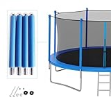 Trampolinstangen Ersatz mit Schaumstoff, 4 Stück, robuste Anti-Kollisions-Gehäuse-Rohrstangen, Trampolin-Sicherheitsschutzschaum für Netz (1,76 m)
