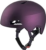 ALPINA HACKNEY - Leichter, Bruchfester & Optimal Klimatisierter Fahrradhelm Mit Nachrüstbarem LED Für Kinder, dark-violet matt, 51-56 cm