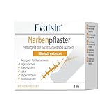 Evolsin® Transparentes Narbenpflaster – für Narben aller Art – Narbenpflaster aus Silikon reduziert sichtbar Narben - für eine einfache Behandlung (200 cm)