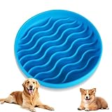 WQDD STANPET Antischlingnapf Katze & Hunde Ø 20 cm – Anti Schling Napf Katze aus Silikon, Slow Feeder Anti-Rutsch Futternapf für gesundes Fressen（Blau）