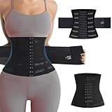 Hengrongshen Waist Trainer, Bauchweggürtel Damen, Fitness Gürtel Verstellbarer, Bauchweggürtel Zum Abnehmen, Taillenmieder für Fitnesstraining Damen für Gewichtsverlust und Training (schwarz, L)