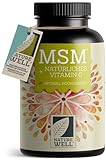 MSM 2000mg pro Tag + natürliches Vitamin C - 365 MSM Tabletten mit Methylsulfonylmethan - kompakteres MSM Pulver als bei MSM Kapseln - 1000 mg MSM pro Tablette - vegan & ohne Zusätze - NatureWell