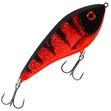 Westin Swim Glidebait Silent - Jerkbait, Swimbait, Glidebait, Hechtköder, Köder für den Polder, Farbe:Fire, Länge/Gewicht/Schwimmverhalten:12cm / 55g / Suspending